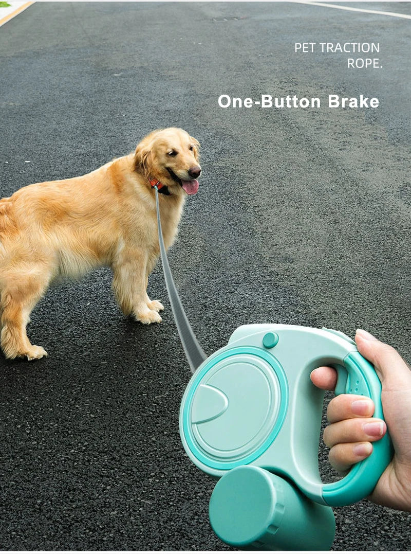 3/5M Dog Leash Retractable LED Leash for Small Medium Dogs Roulette Nylon Dog Collar Extension With Poop Dog Accessories