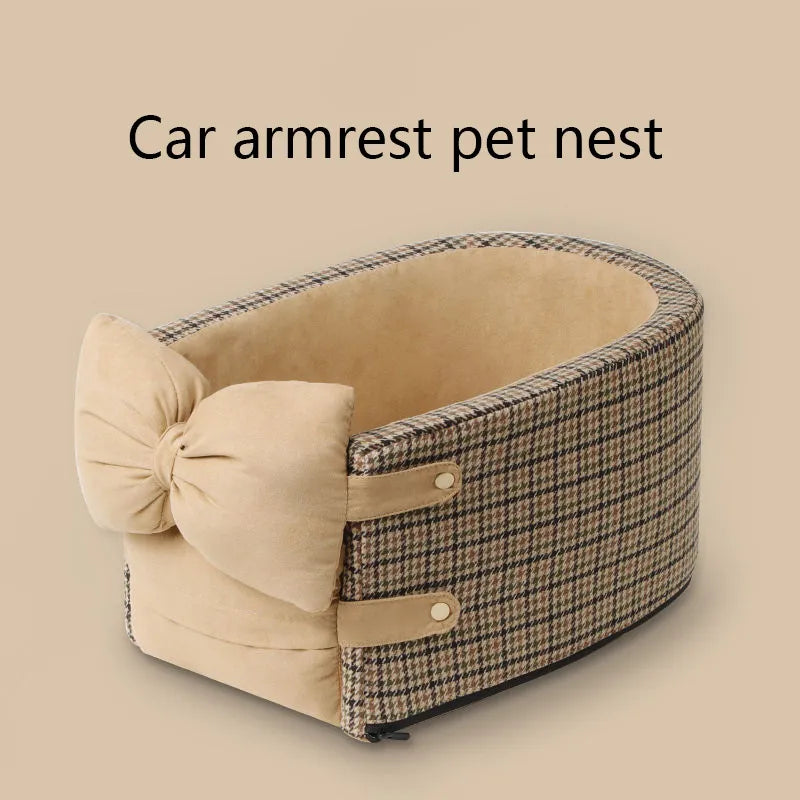 Accoudoir de voiture pour chat, nid de lit pour animal de compagnie, siège de voiture pour chien, contrôle central, transport, protection de transport pour petit chien, chiot, housse de siège de voiture