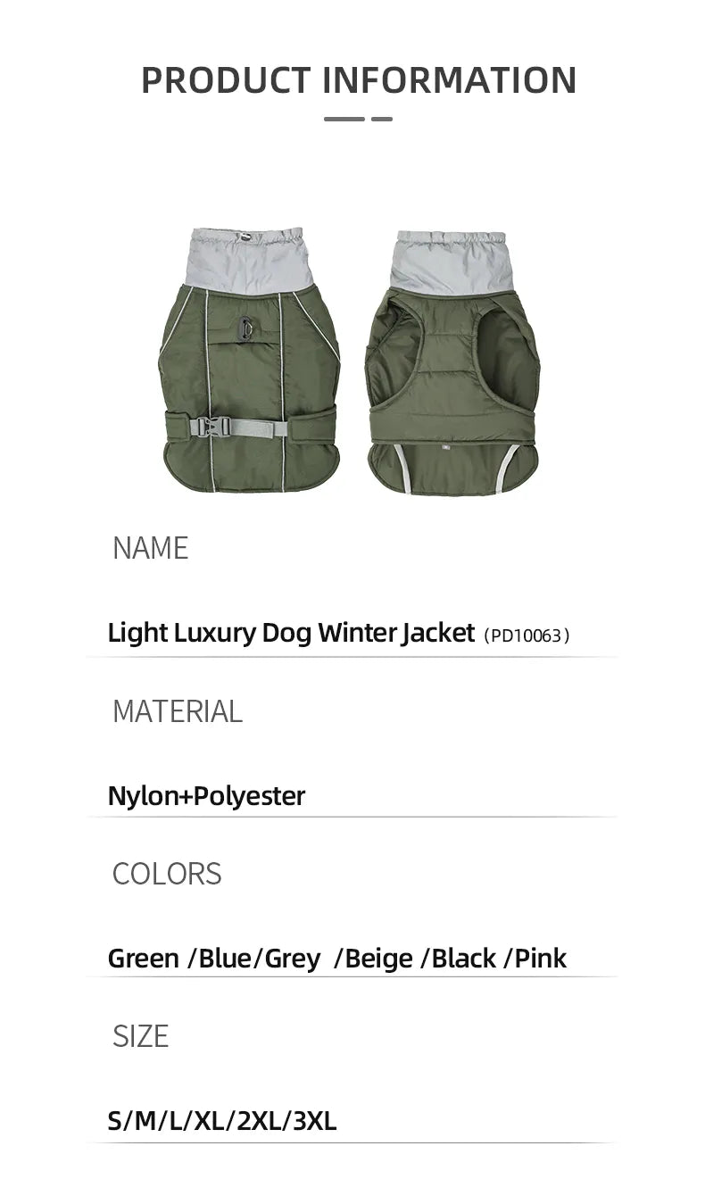 Ropa para perros, chaqueta de invierno de lujo para perros pequeños, medianos y grandes, impermeable, suave, acolchado, abrigo cálido para mascotas, traje reflectante de seguridad para perros