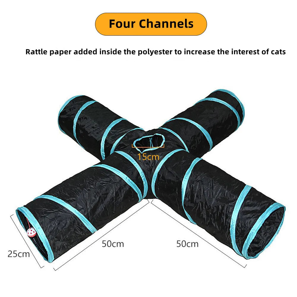 Tunnel pour chat, fournitures pour animaux de compagnie, Tunnel de jeu ST Pass pliable, jouet pour chat, baril de forage respirant pour papier fort d'intérieur