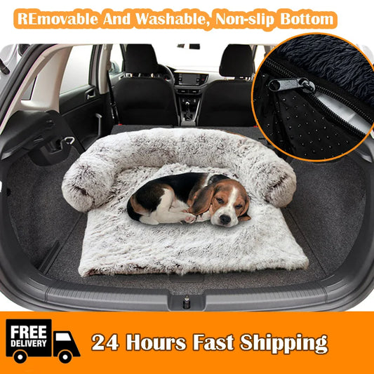 Washable Pet Sofa Dog Bed Calming Bed For Large Dogs Sofa Blanket Winter Warm Cat Bed Mat Couches Car Floor Furniture Protector