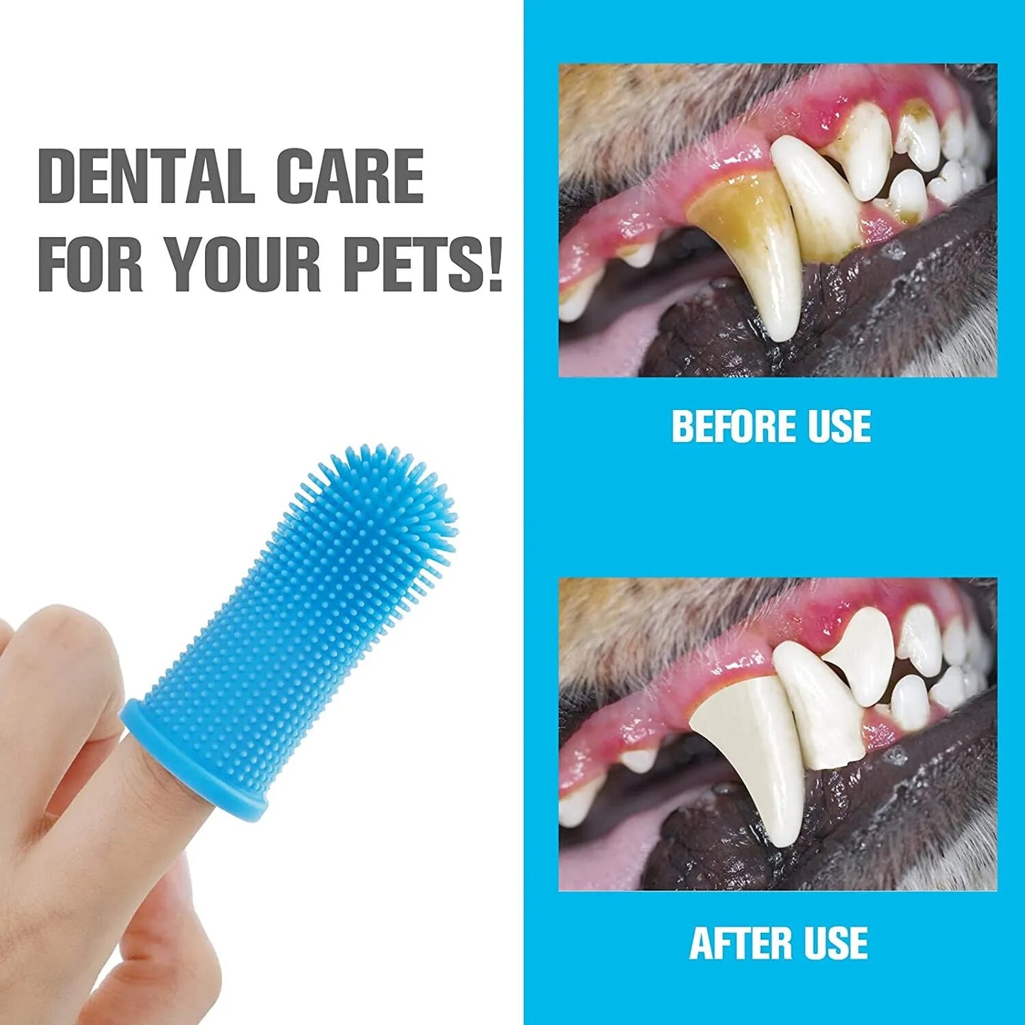 Dog Super Soft Pet Finger Toothbrush Teeth Cleaning Bad Breath Care Nontoxic Silicone Tooth Brush Tool Dog Cat Cleaning Supplies Accessories