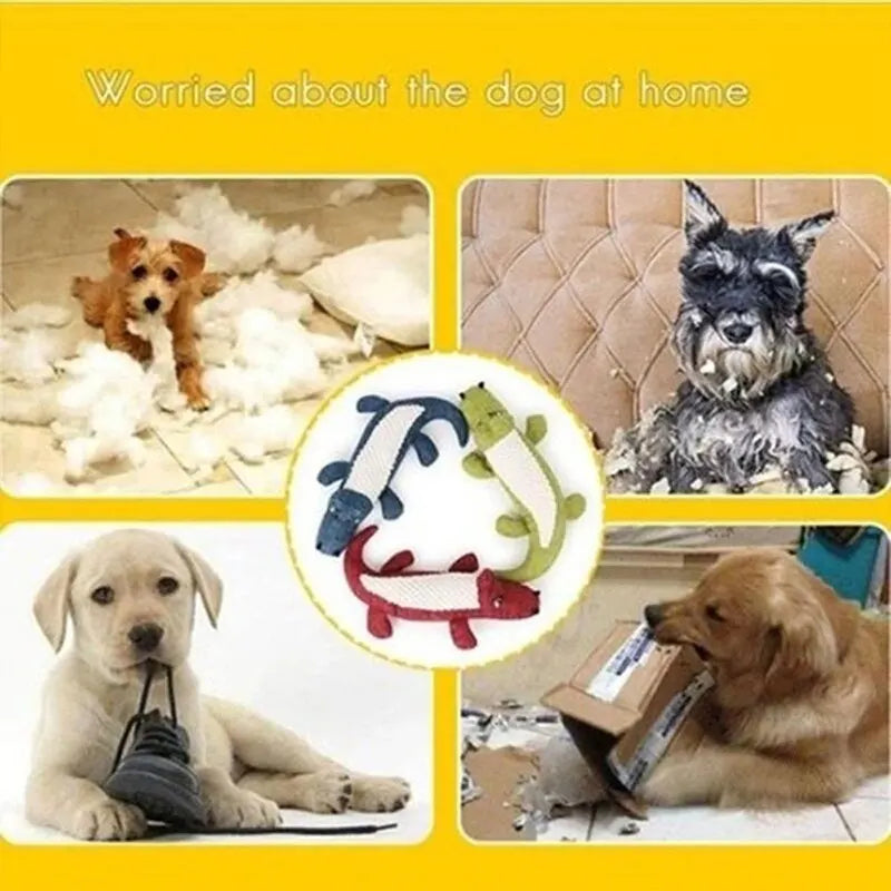 Juguetes para masticar para mascotas, animales de dibujos animados interactivos, peluche con forma de cocodrilo, juguete con sonido para perro, suministros de entrenamiento para rechinar los dientes