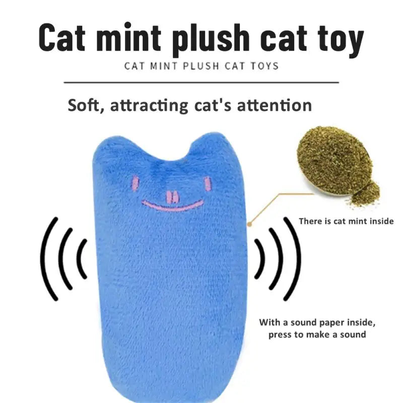 Juguetes para masticar para gatos, juguete con sonido de crujido, hierba gatera para mascotas, lindos juguetes para gatos, rechinar los dientes, gato de peluche, accesorios para mascotas