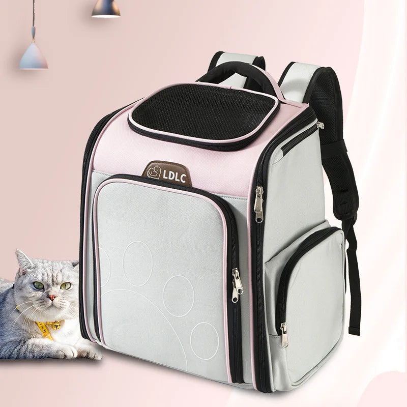 Expandable Cat Carrier Backpack Large Capacity Puppy Dogs Breathable Carrying Bags Small Pet Foldable Outdoor Travel Backpacks