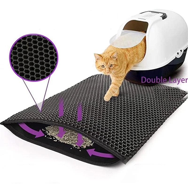 Tapis de litière imperméable pour chat de compagnie Double couche tapis de litière pour animaux de compagnie tapis de sable antidérapant tapis de lit lavable produits de tampon propre