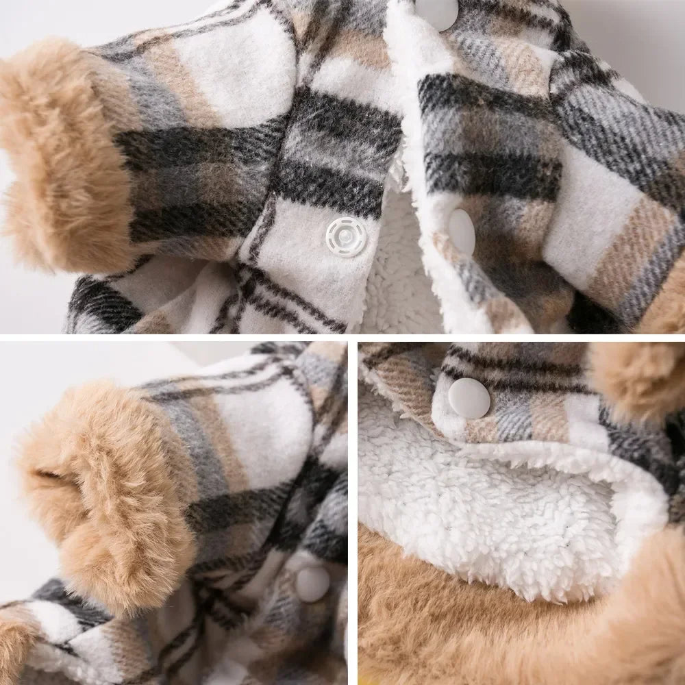 Winter Yorkie Clothes Plaid Warm Puppy Soft Dog Small Coat Vest For Kitten Cats Chihuahua Pet Jacket Dogs Sweatshirt Fashion Style