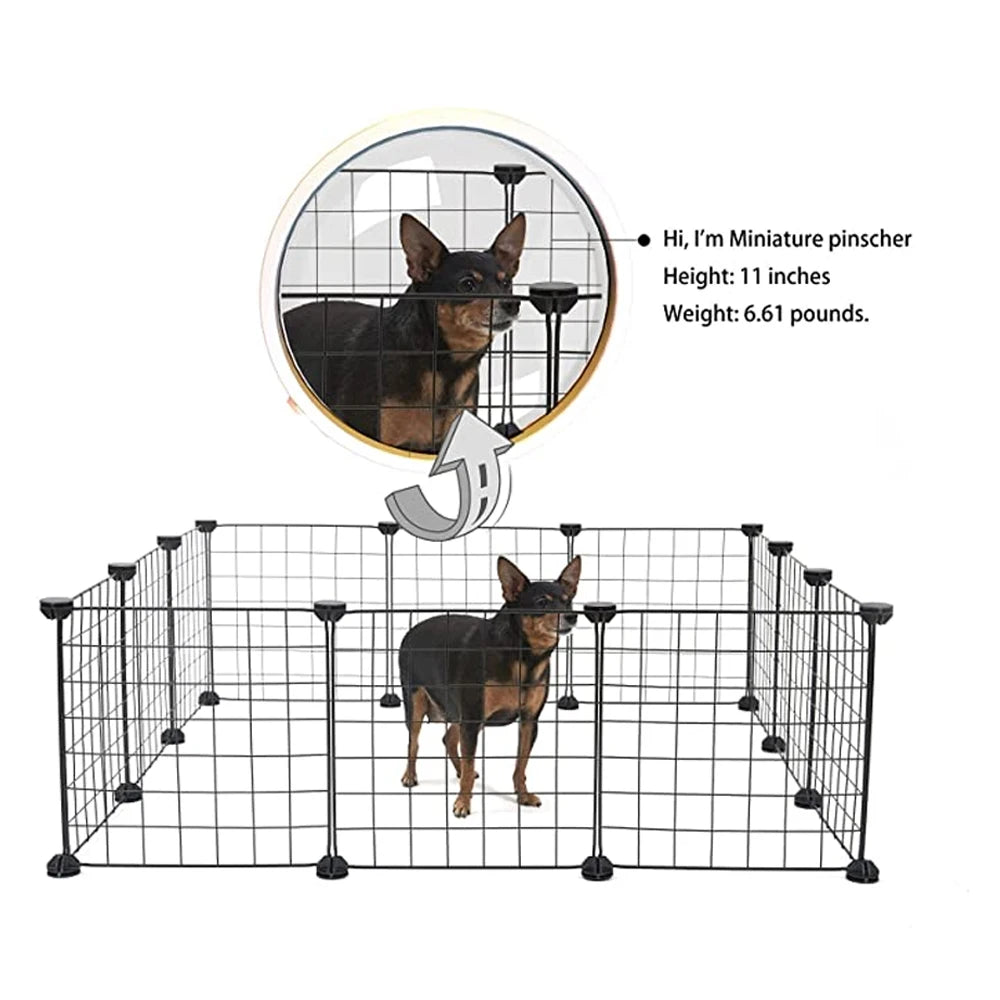 Puerta plegable para valla para perros y gatos, guardia de seguridad, instalación fácil, cercas para perros, perrera para cachorros, casa, ejercicio, BIY, accesorios para la casa