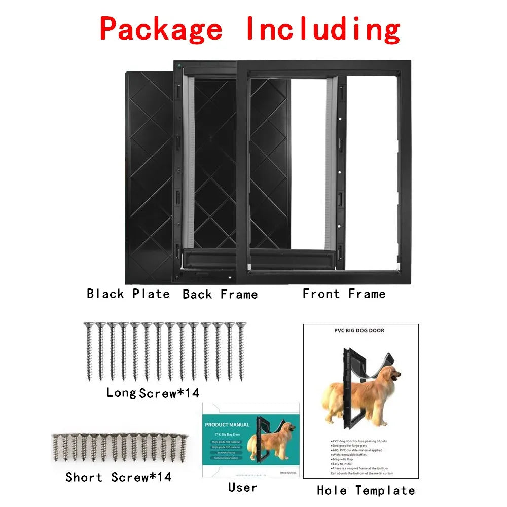 Puerta para mascotas para puertas ABS de alta calidad PVC con llama entrada puerta con solapa exterior cubierta de puerta antilluvia accesorios extra aislados y para clima frío