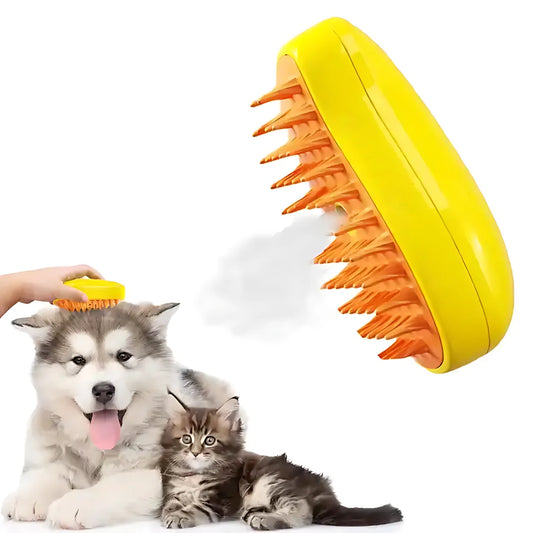 Cepillo de vapor para perros, cepillo eléctrico para el pelo de gatos con pulverizador, cepillo de vapor para perros 3 en 1 para masaje, cuidado de mascotas, eliminación de pelo enredado y suelto