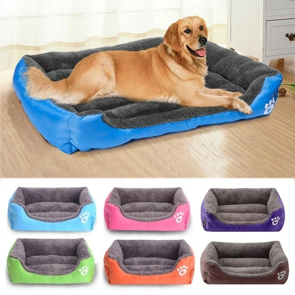 Cama grande para perros y gatos, casa cálida y acogedora para perros, nido de lana suave, cestas para perros, estera para casa, perrera impermeable para otoño e invierno