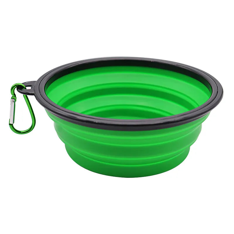 Cuenco plegable de silicona para mascotas, contenedor de comida portátil para cachorros, alimentador plegable para perros que acampan al aire libre, 350ML