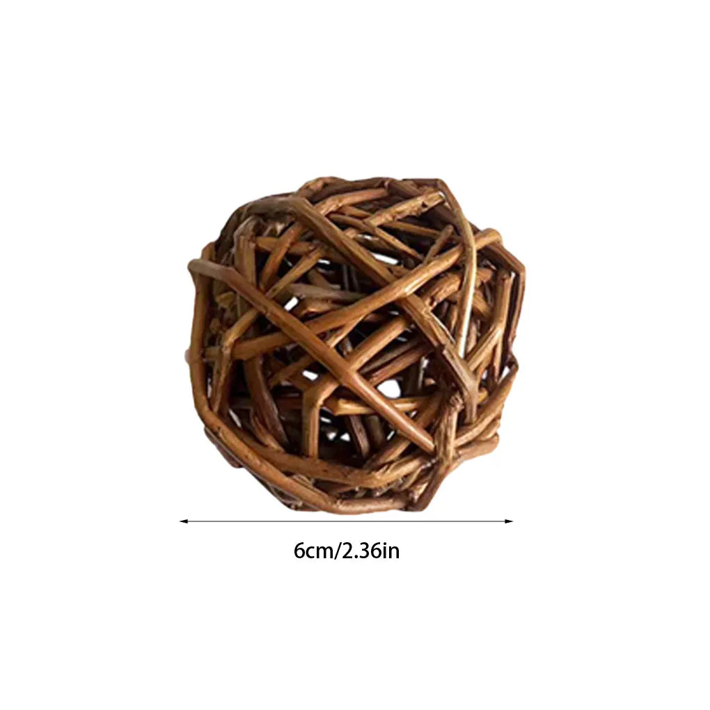 Boule de branche de saule naturel, jouet amusant pour petits animaux et oiseaux, jouets cochon d'inde marron, 9 paquets/lot