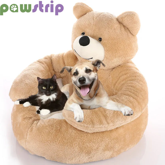 Cama para perro supersuave, estera para dormir con abrazo de oso cálido para invierno, semicerrada, cojín tipo nido de felpa para cachorros y gatitos, sofá para perros, suministros para mascotas