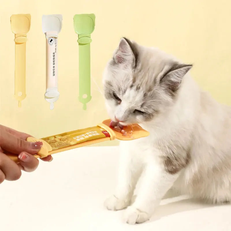 Cuillère d'alimentation pour chat, collation pour animaux de compagnie, outils de compression de nourriture liquide, bol d'alimentation pour chien et chat, cuillère pour distributeur de friandises humides, accessoires pour chats