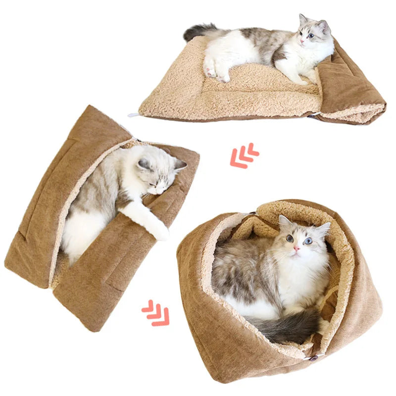 Lit chaud et épais pour chat, tapis pliable multifonctionnel pour animaux de compagnie, pour chats, petits chiens, lit d'intérieur pour chaton, tapis de couchage, fournitures pour animaux de compagnie