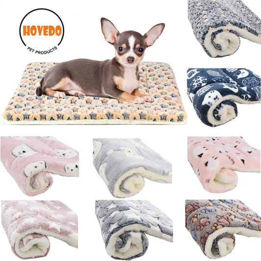 Washable Dog Bed Thickened Dog Mat Pet Cat Soft Fleece Pad Blanket Mat Cushion Home Bed Rug Keep Warm Pet Supplies cama perro