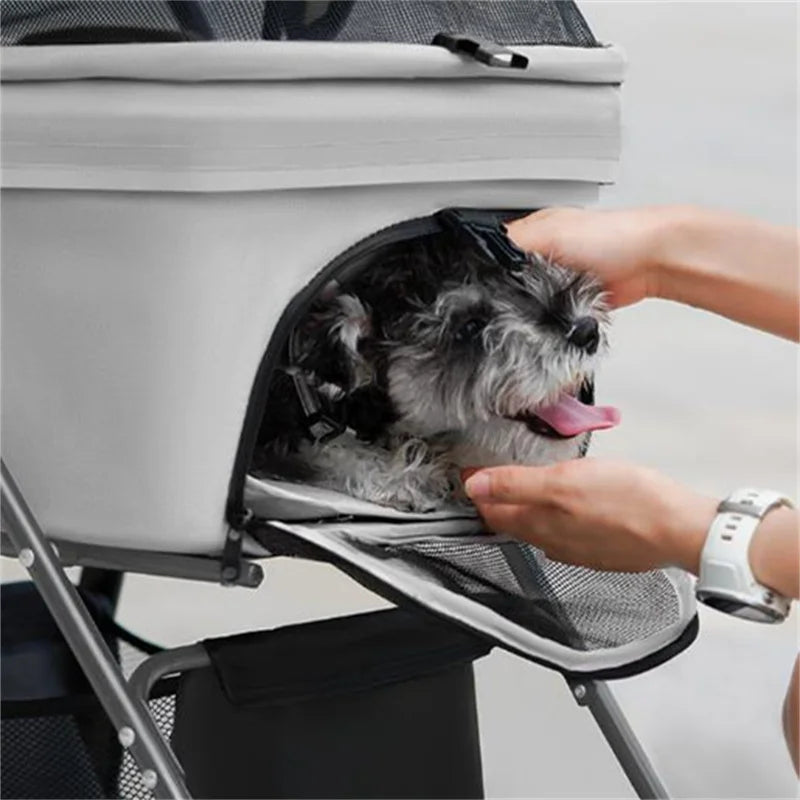 2024 fashion Pet Stroller Outdoor Travel Gear Foldable Load15KG Universal Wheel Pet Trolley Carrier For Dog Cat