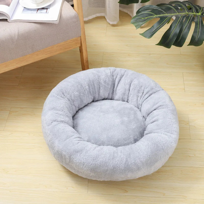 Cama para perros redonda lavable, cama para mascotas, invierno cálido, perrera de felpa para perros, esteras para gatos, cojín para cachorros, camas para perros y gatos grandes