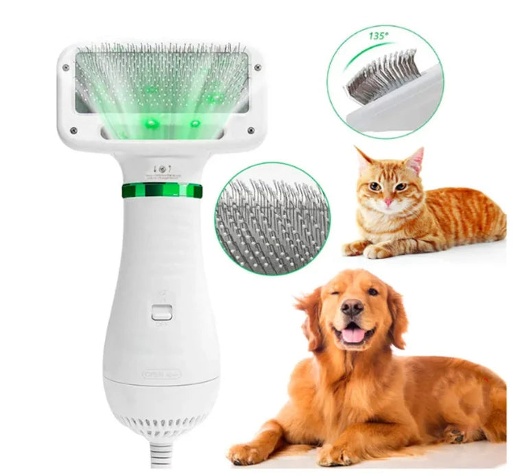 Secador de pelo para perros y gatos, cepillo alisador para baño, secador de pelo profesional 2 en 1, peine de aseo para cachorros y gatos, accesorios para soplador de perros