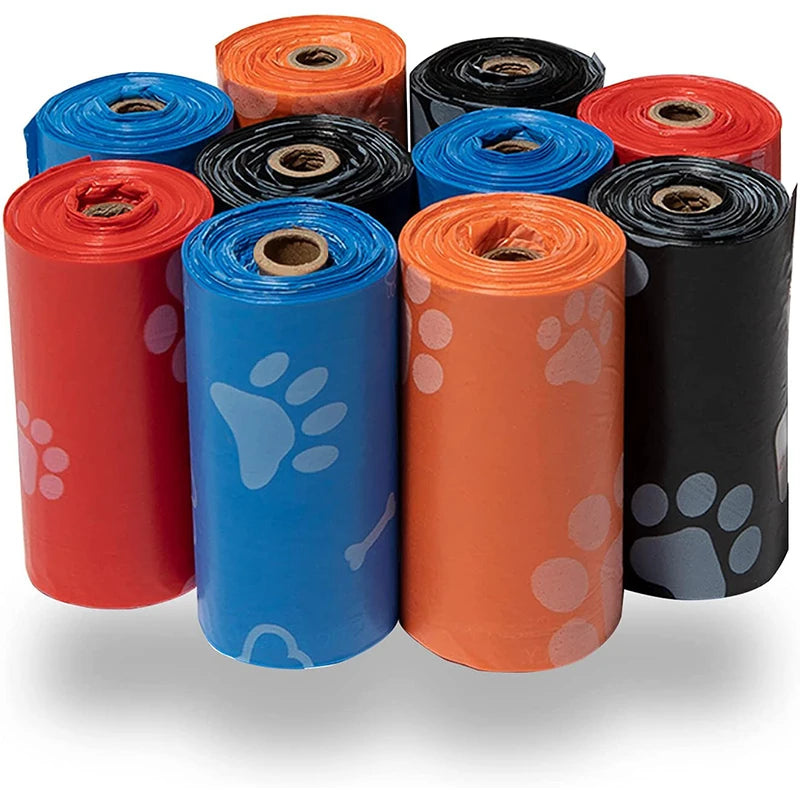 120 rollos de Bolsa para popó para perros, Bolsa para popó para limpieza al aire libre, suministros limpios para mascotas para perros, 15 bolsas/rollo, bolsa de basura de repuesto, suministros para mascotas