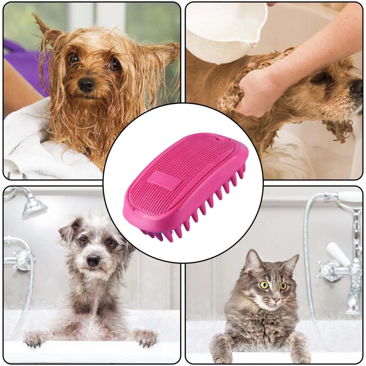 Herramienta de aseo de cerdas suaves, cepillo de baño suave para mascotas, peine de masaje para mascotas, accesorios de baño para perros, herramienta de masaje para el cuidado de mascotas