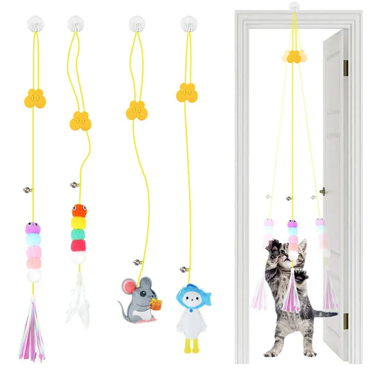 Jouets pour chat balançoire disque collant élastique porte suspendue taquin chat corde longue corde taquin chat chat jouet chat accessoires animal chaton jouet