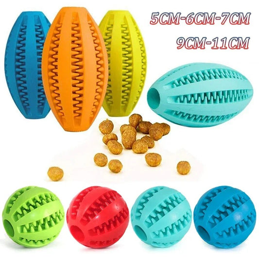 Juguetes para perros, pelota de goma elástica con fugas, divertidas bolas interactivas para Limpieza de dientes de mascotas, juguetes para masticar resistentes a mordeduras, 5cm/6cm/7cm/9cm/11cm