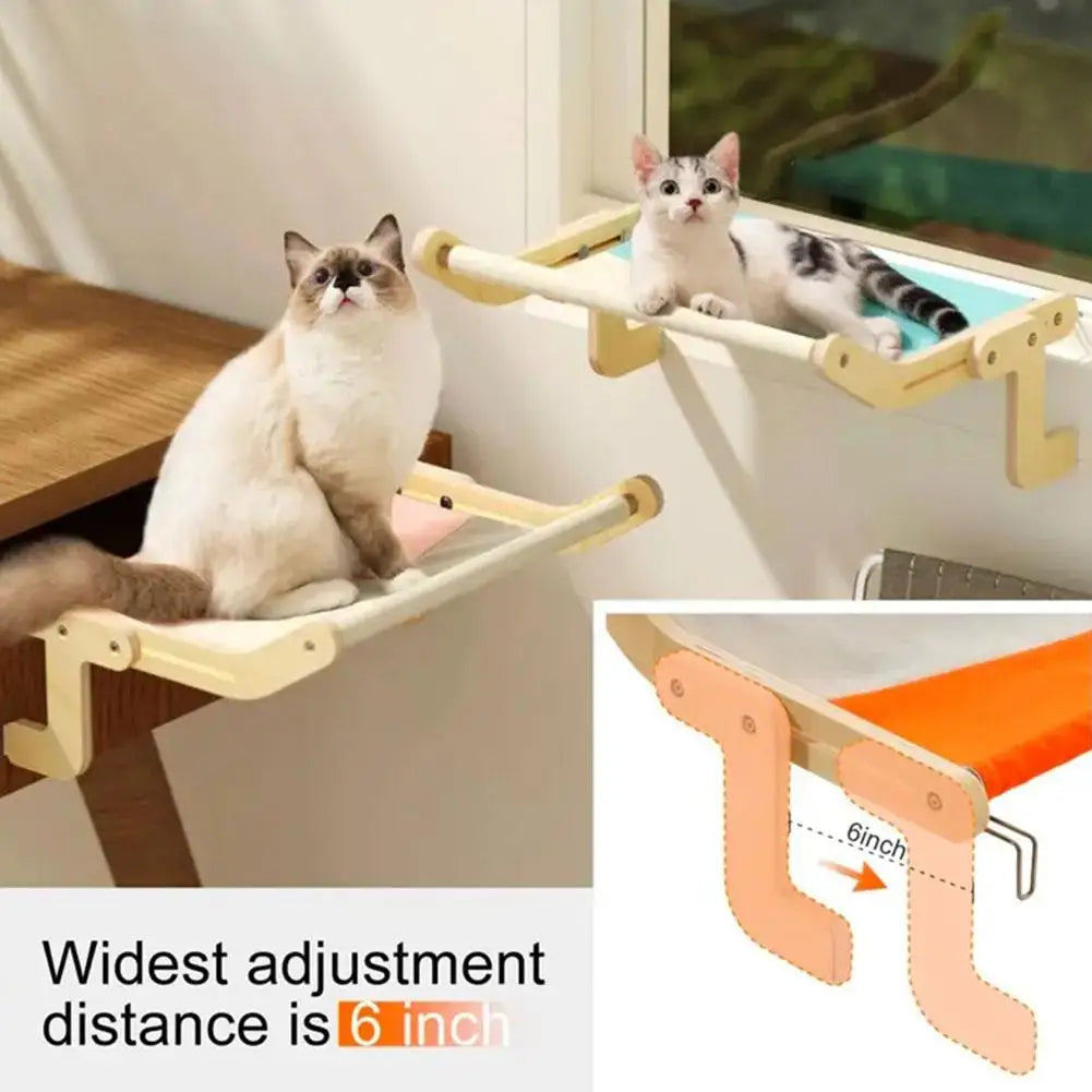 Hamaca colgante para gatos, sofá de madera, muebles para casa, respaldo acogedor para interiores, cajones soleados, cama, asiento para ventana de gato, silla para dormir junto a la cama F1F5