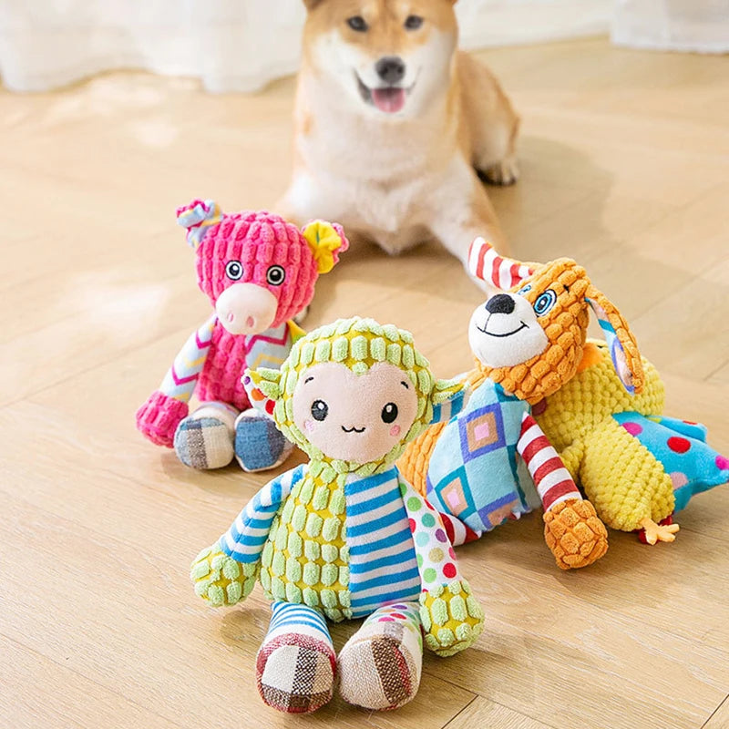 Jouet en peluche pour animaux de compagnie, Puzzle pour chat et chien, animaux mignons, résistant aux morsures, interactif, couinant, nettoyage des dents, jouet à mâcher, fournitures pour animaux de compagnie