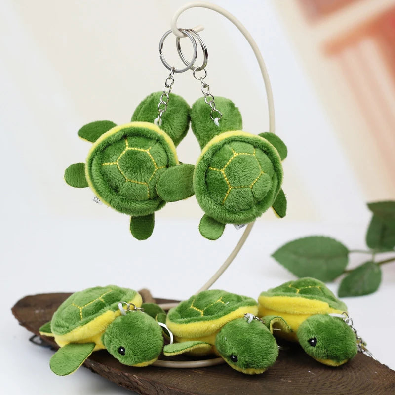 1pc Fashion Little Turtle Soft Plush Doll Keychain Cute Cartoon Tortoise Bag Pendant Kids Toys Car Keyrings Men Women