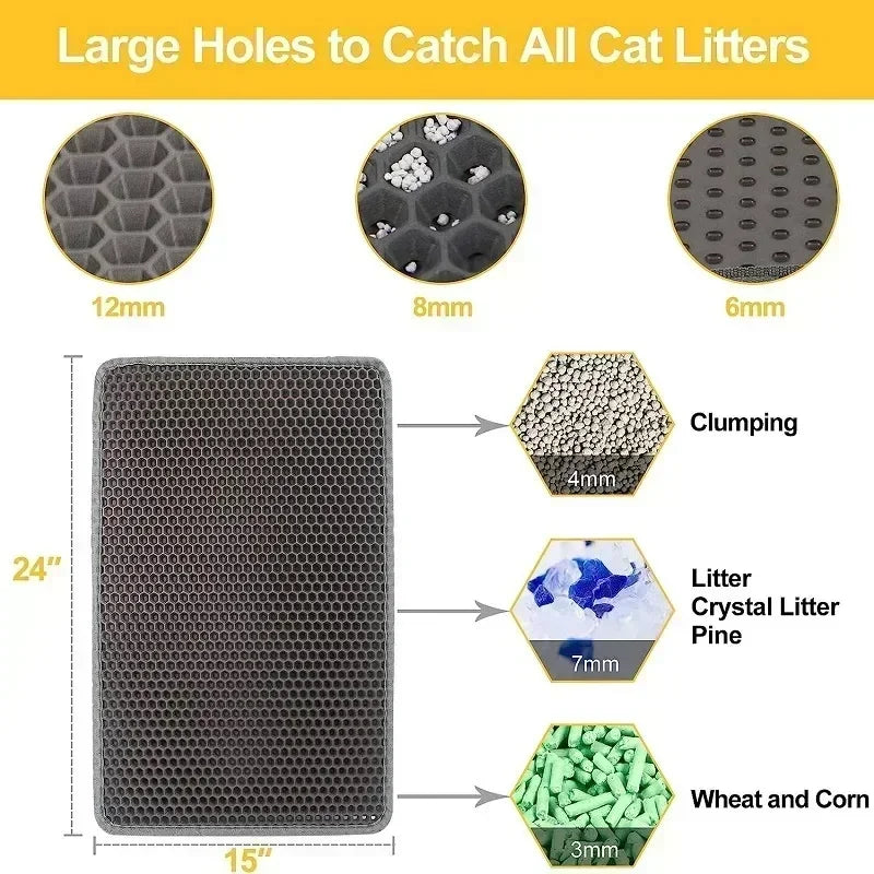 Accessoires pour chats Double couche antidérapant grand tapis de litière pour chat bac à litière pour animaux de compagnie tapis filtrant résistant à l'usure tapis de litière pour chat livraison gratuite