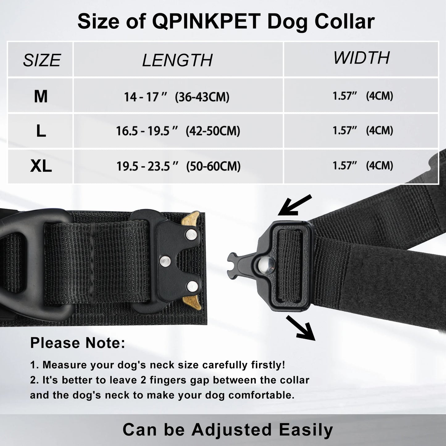 AirTag Dog Collar with Handle, Tactical Dog Collar for Large Medium Dogs, Military Dog with Metal Buckle for Large Dogs