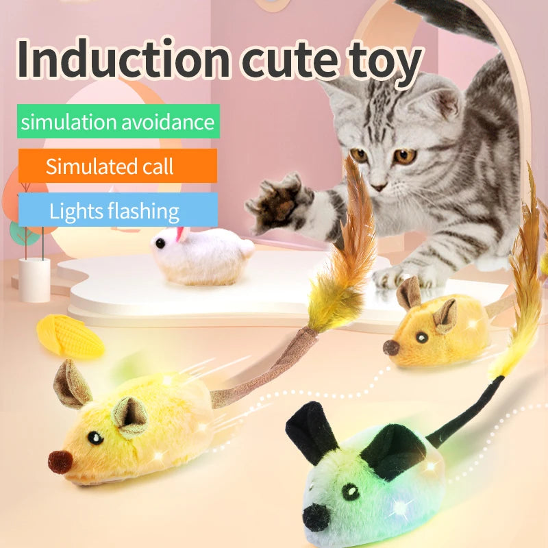 Souris de course intelligente pour chat, jouet interactif, mouvement aléatoire, électrique, Teaser, Simulation de souris, chaton, jouets en peluche auto-jouants