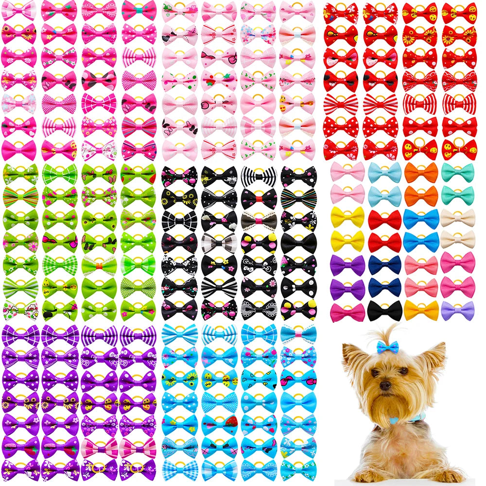 30 Uds. De lazos para el cuidado de mascotas, perros, gatos, cachorros, accesorios para el cabello para mascotas, decorar el cabello para perros pequeños, banda de goma, proveedor de perros