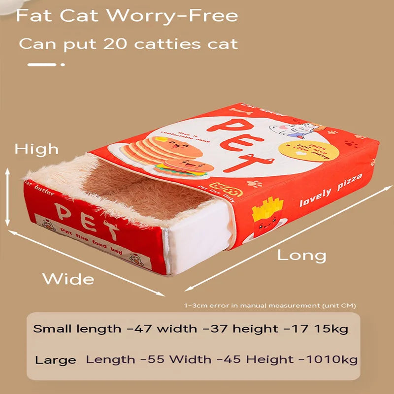 cat dog Snack Box bed,cookie Hamburger pet net,winter Warm pets cushion Hiding toy,removable Plush cat Mat,enclosed cat bed