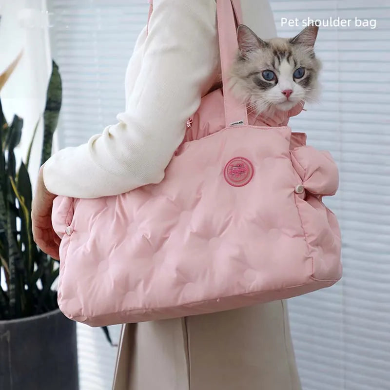 Winter Pet Bag Cat Carrier Travel Portable Warm Puppy Shoulder Bags Dog Kitten Pet Items Down Backpack For Small Dog