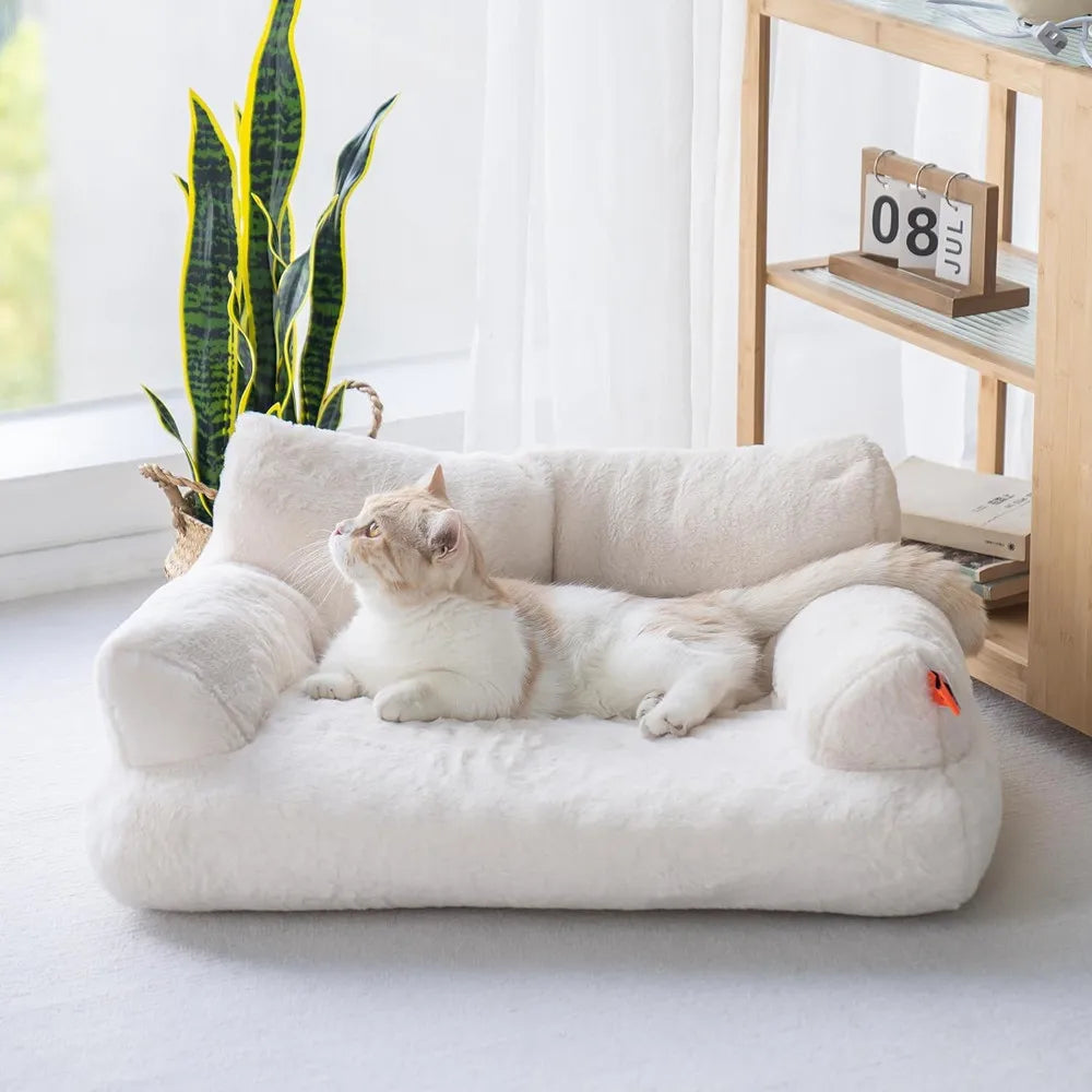 Sofá cama para mascotas,Camas lavables para perros y gatos medianos y pequeños,Camas duraderas para perros con fondo antideslizante,Sofá para gatos esponjoso para todas las estaciones