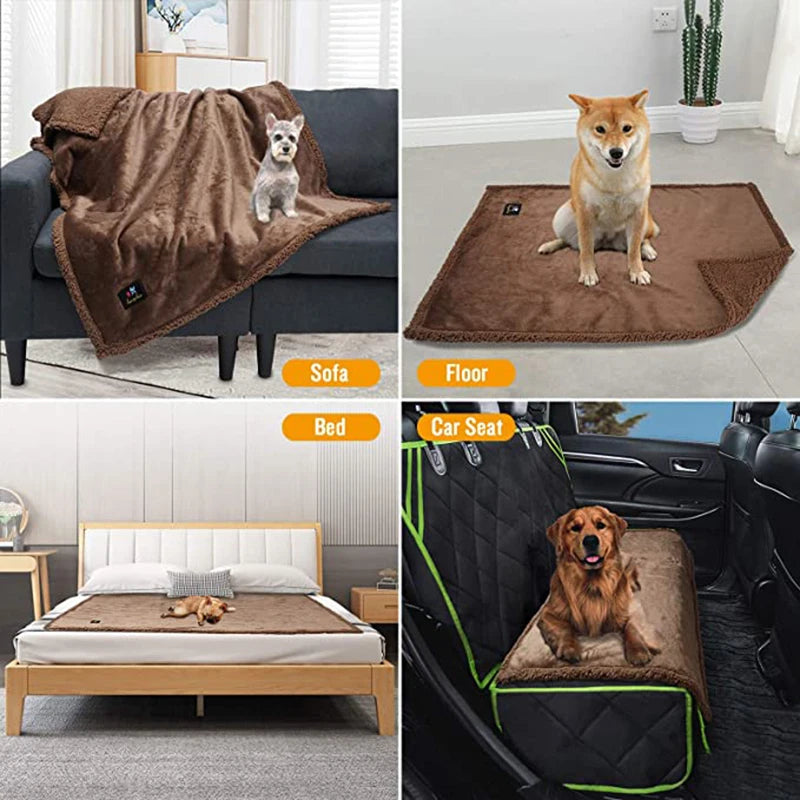 Couverture imperméable pour animaux de compagnie, couverture anti-pipi liquide pour chien, pour canapé-lit, housse de protection réversible en polaire Sherpa pour meubles