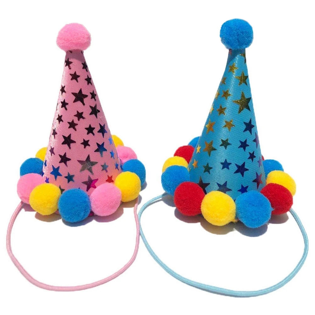 Pet Birthday Hats for Boys Girls Holiday Party Apparel Accessories for Small Medium Large Puppies Cats Doggies Cone Hat Bandana