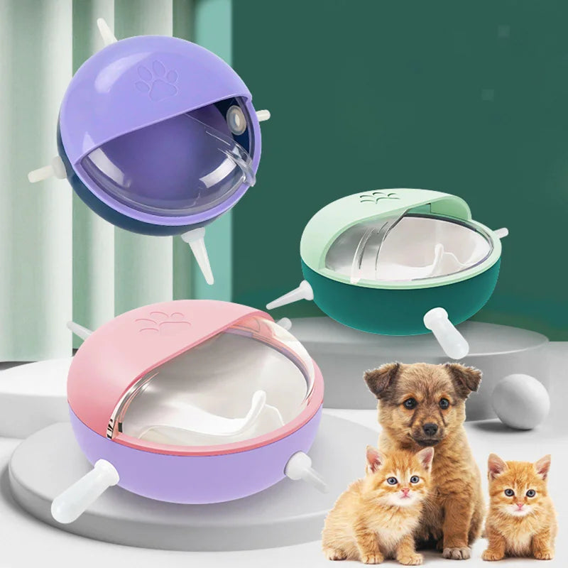 Ensemble d'alimentation à lait pour chiot et chaton, bol de 180ml, 5 tétines, Station de soins infirmiers en Silicone, distributeur de nourriture pour chats, nouveau-né, animal de compagnie