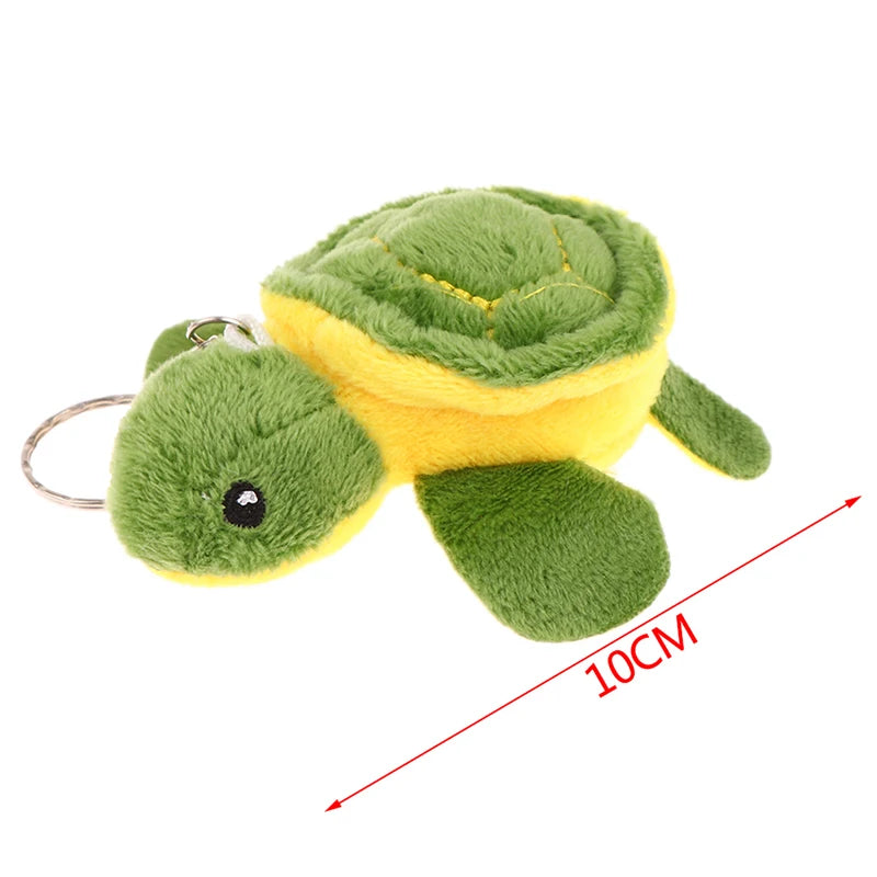 Nuevo 1 unidad de muñeco de tortuga bonito de 10CM, muñeco de peluche de dibujos animados, llavero de juguete de peluche suave, colgante de bolso, regalo para niños