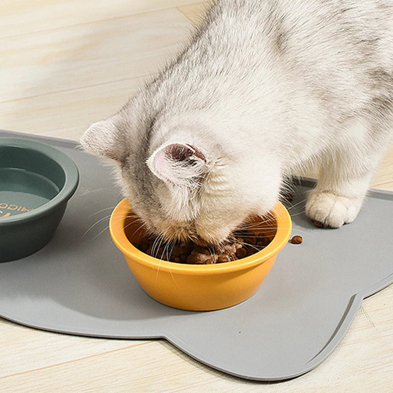 Tapis alimentaire en Silicone pour animaux de compagnie, Portable, étanche, anti-fuite, antidérapant, coussin de bol, articles pour chats et chiens, 2024