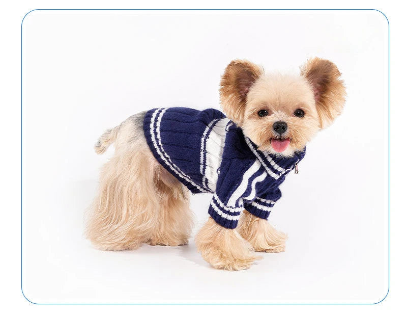 2023 New Pet Clothes Autumn Winter Small Medium Dog Clothes Teddy Cat Warm Zipper Clothing Puppy Cardigan Fashion Style