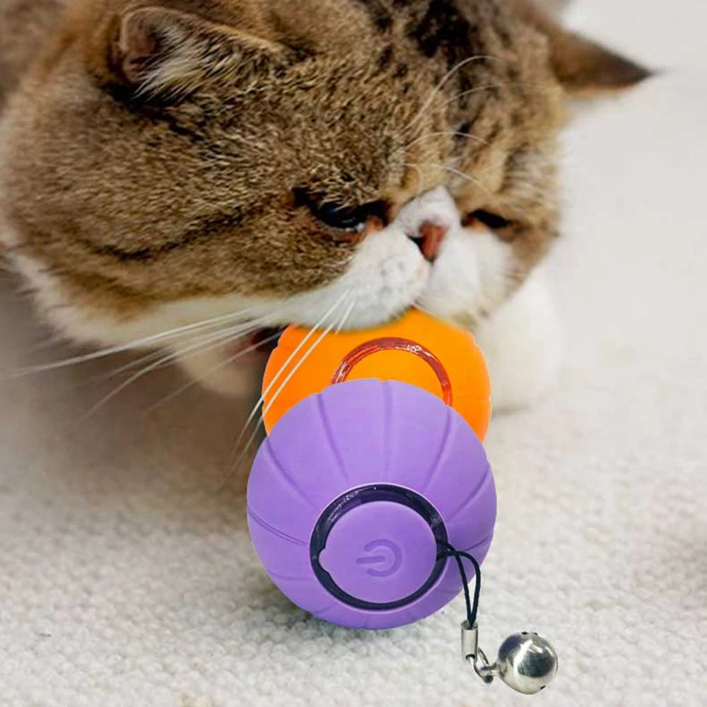 Juguetes interactivos brillantes para gatos, bola rodante automática, juguetes eléctricos para gatos, juguetes de entrenamiento para gatos con movimiento automático para jugar en interiores