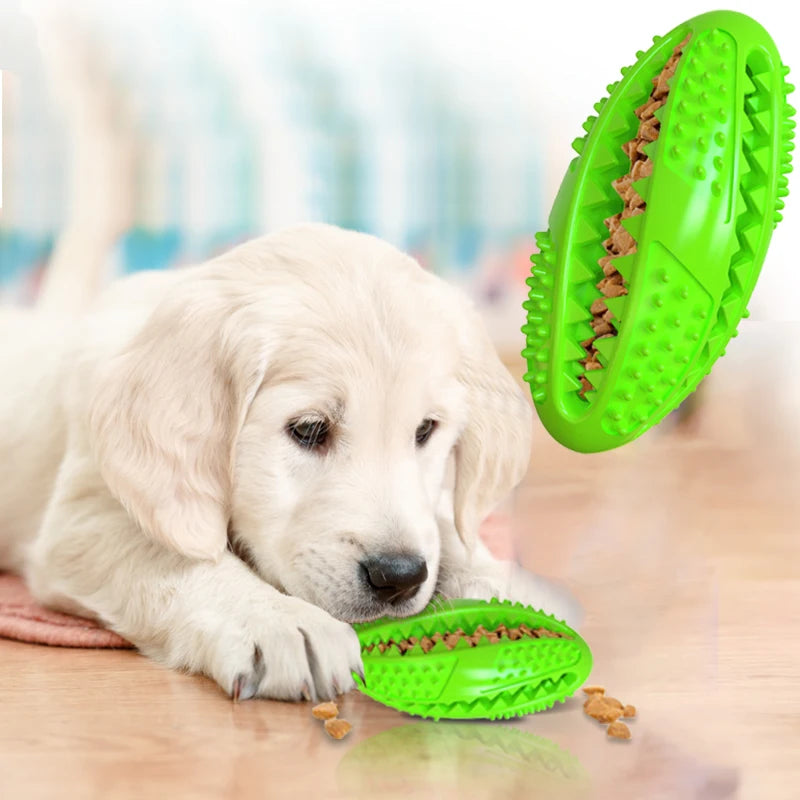 Juguetes para perros, pelota interactiva de goma Natural, juguete masticable para cachorros, bola dispensadora de comida, resistente a mordeduras, dientes limpios, pelotas de juego para mascotas