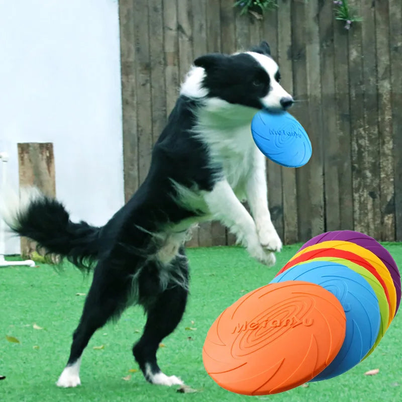 Juguete de disco volador para perros y gatos, juguete de silicona para perros y gatos, discos voladores resistentes para masticar, adiestramiento de cachorros, suministros interactivos para mascotas