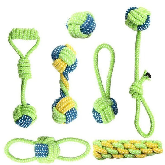 Juguetes para perros grandes y pequeños, juguete interactivo de cuerda de algodón, Mini pelota de juguete para perros, cepillo de dientes, juguete para masticar cachorros