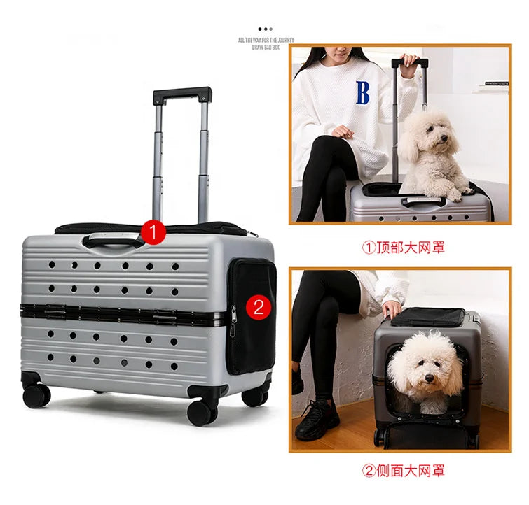 Sac de voyage pour animaux de compagnie, vente en gros, sac de transport pour chiens, chariot de voyage pour animaux de compagnie