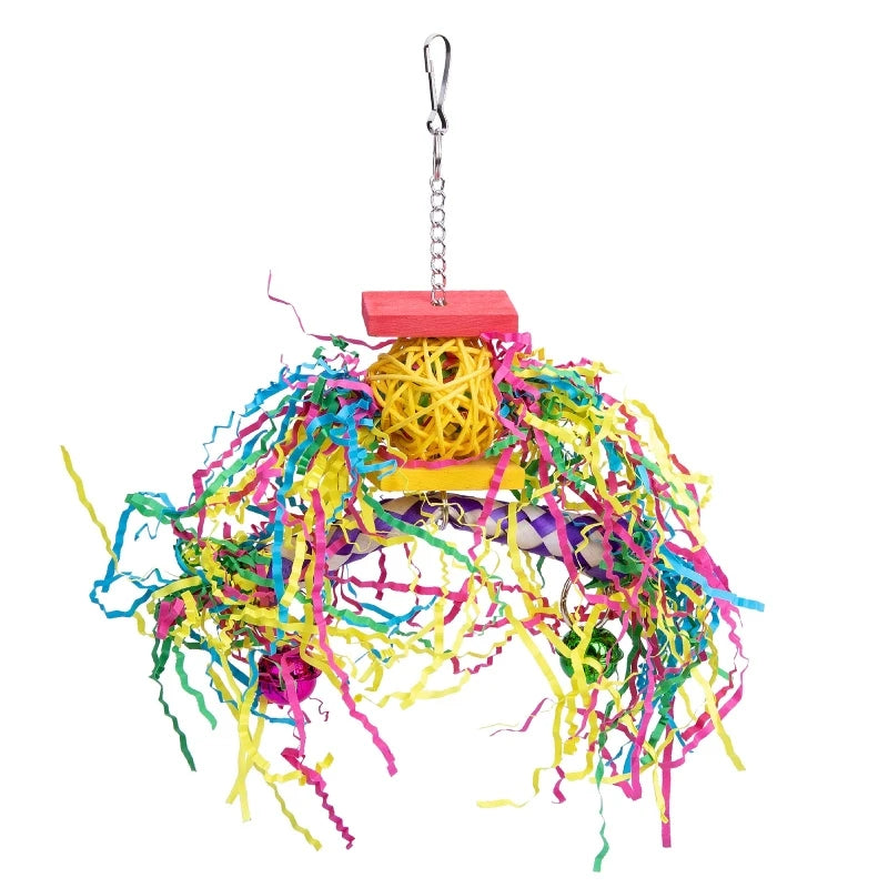 Jouets de déchiquetage d'oiseaux, blocs en bois colorés, perroquet à mâcher, jouet suspendu pour perruches, oiseaux d'amour, perruches, 5 pièces